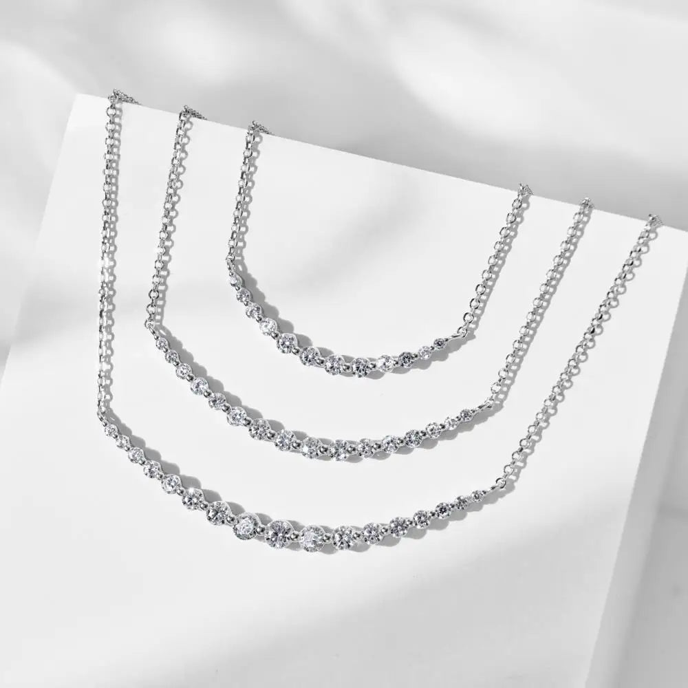 925 Sterling Silver 5A CZ Statement Chain Necklace product image 2