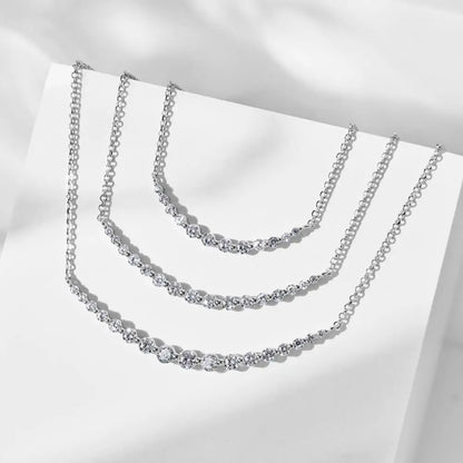 925 Sterling Silver 5A CZ Statement Chain Necklace product image 2