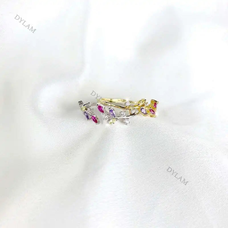 925 Sterling Silver Toe Ring Hypoallergenic Adjustable Band Leaf Ring CZ Adjustable Open Ring Unique Wedding Engagement