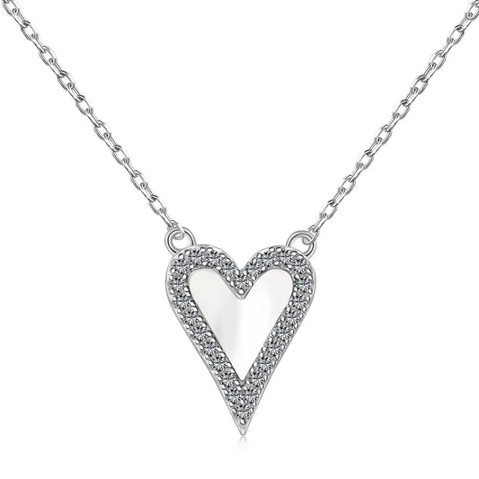 925 Silver Heart CZ Pendant Necklace DY190720 by KAKODIY