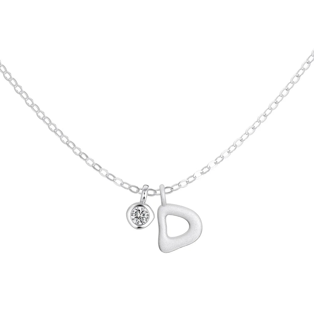 925 Sterling Silver D Initial 5A CZ Necklace product image 5