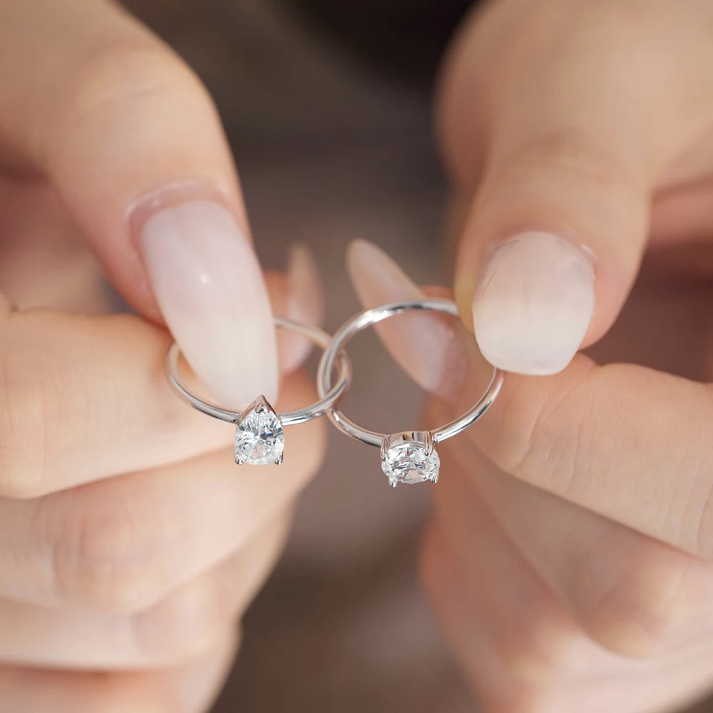 Dainty Fine Fashion Women Rings S925 Silver Crossed 2-Layers Double 5A Cubic Zirconia Wedding Promise Engagement Rings
