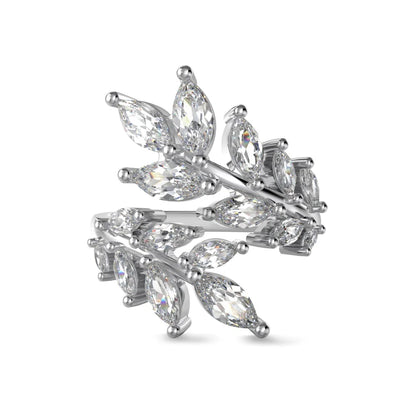 925 Sterling Silver Leaf CZ Personalized Ring product image 8