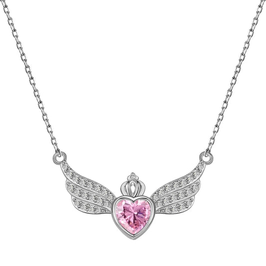 925 Silver Heart CZ Pendant Necklace DY190769 by KAKODIY