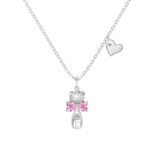925 Silver Bow 5A CZ Pendant Necklace DY191919 by KAKODIY