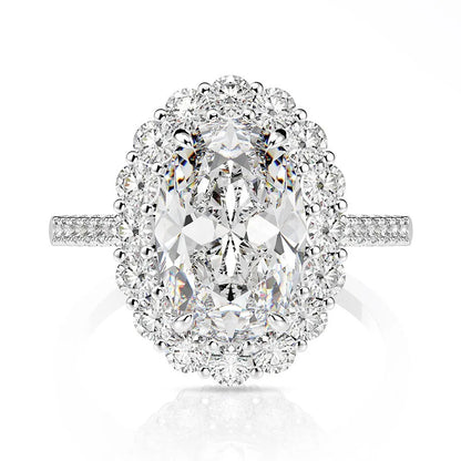 New Designs High Carbon Diamond Oval Eternity Jewelry Engagement Anniversary Royal Pure CZ 8A Silver S925 Wedding Rings