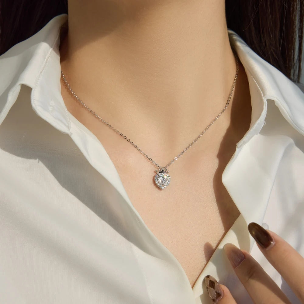 925 Sterling Silver Heart 5A CZ Lariat Necklace product image 4