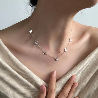 925 Silver Butterfly Pendant Necklace DY191180 product image 4