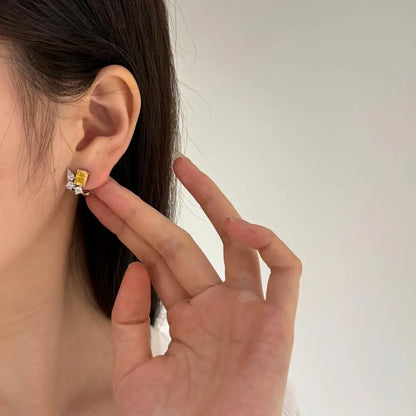 KAKODIY No Minimum Quantity 925 Sterling Silver Stud Earrings with Colored Zirconia Paving 18K Gold Plated Earrings - product image 2