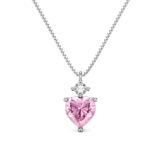 925 Silver Heart 5A CZ Pendant Necklace DY190850 by KAKODIY