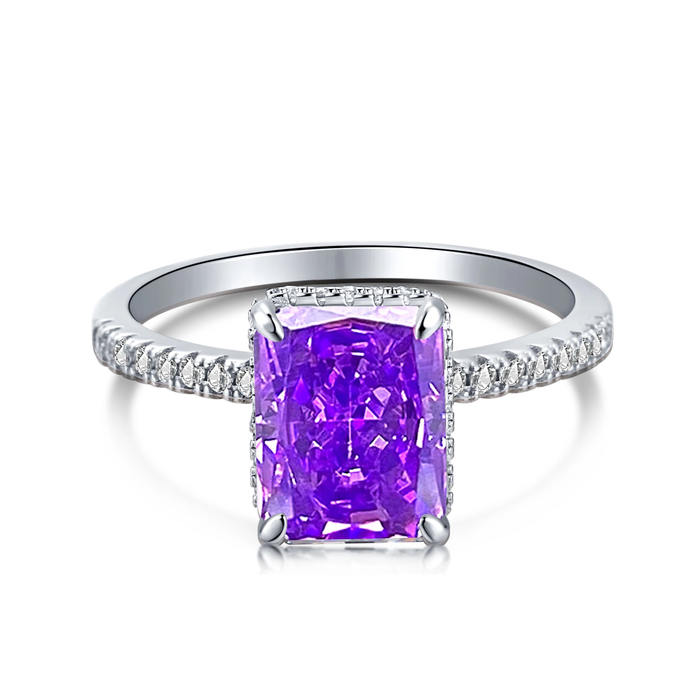 925 Silver CZ Minimalist Engagement Ring DY120099 product image 16
