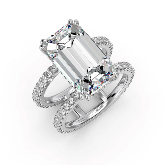 Rectangular Cubic Zirconia Eternity 925 Sterling Silver Ring by KAKODIY - product view 8