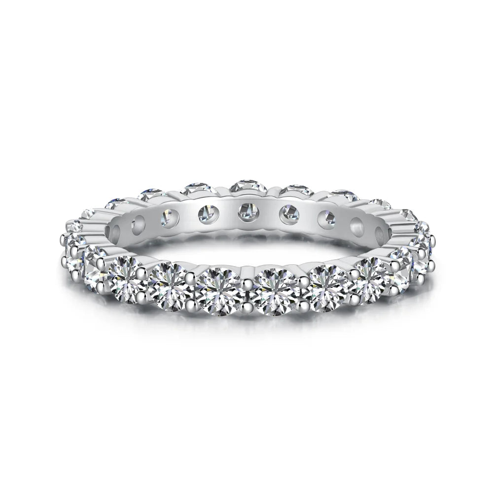 925 Silver Works Couple Ring Personalised Sterling Hug Cluster Wedding Band Womens Eternity Engagement High End Rings