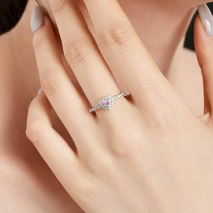 925 Silver Heart CZ Engagement Ring DY121017 product image 2