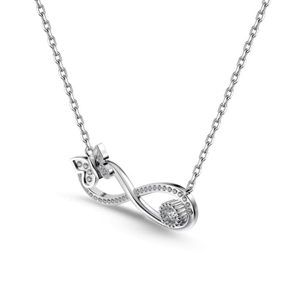 Stylish Geometric Design S925 Silver Link Chain 5A Cubic Zirconia Butterfly Number 8 Infinity Symbol Pendant Necklaces