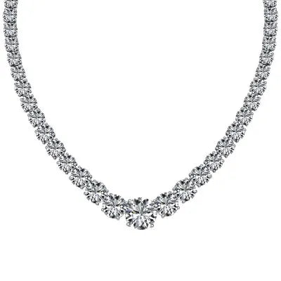 925 Sterling Silver CZ Statement Tennis Necklace product image 7
