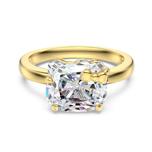 925 Sterling Silver Bow 5A CZ Dainty Ring by KAKODIY
