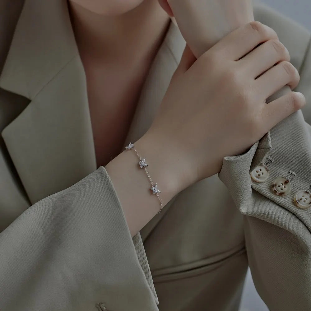 925 Sterling Silver Butterfly CZ Bracelet product image 3