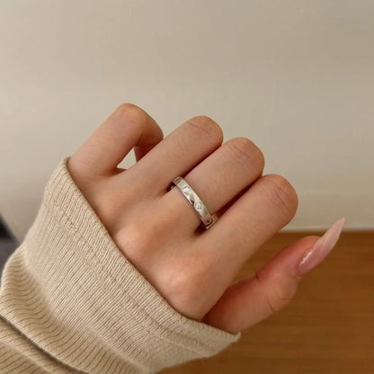 Shiny Stylish Jewelry Polished Surface Solid Sterling Silver 5A Zirconia Eternity Band Chunky Wide Women Promise Rings