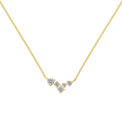 Factory Direct Sales Custom Cz Zirconia 18K Gold Plated Necklace High Quality Sterling Silver 925 Star Necklaces for Women