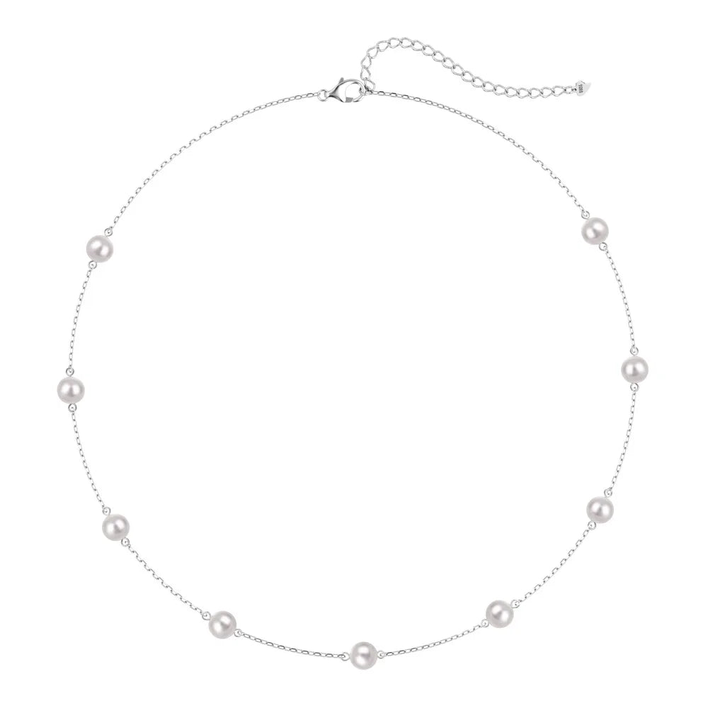 925 Sterling Silver Pearl Layered Necklace product image 7