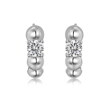 KAKODIY Personalization Statement 925 Sterling Silver Beads 5A Cubic Zirconia Croissant Clip-on Earrings Fine Jewelry Earrings - product image 1