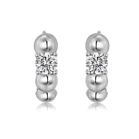 KAKODIY Personalization Statement 925 Sterling Silver Beads 5A Cubic Zirconia Croissant Clip-on Earrings Fine Jewelry Earrings - product image 1