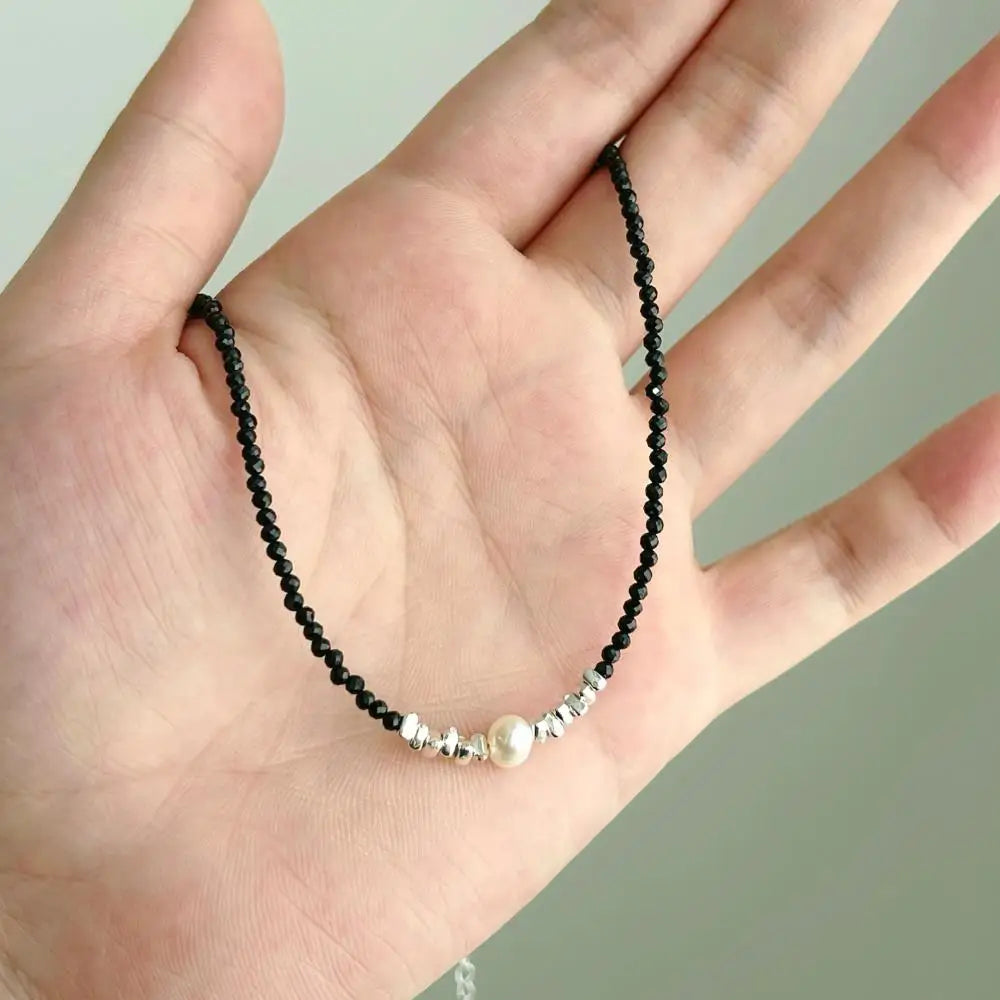 925 Sterling Silver Pearl Statement Chain Necklace product image 5