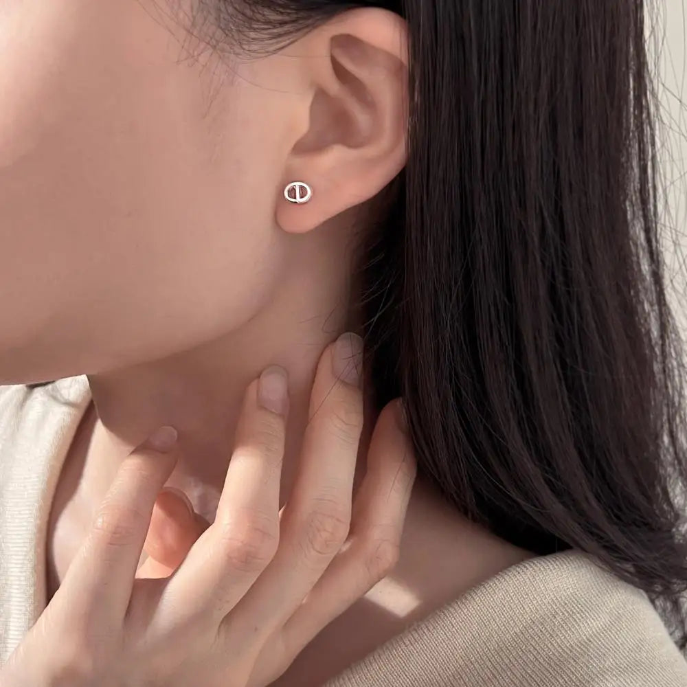 KAKODIY New Pig Nose Stud Earrings Fashion £925 Simple Stud Earrings Accessories Earrings - product image 3