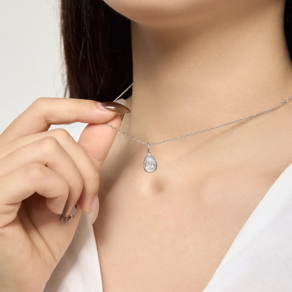 925 Sterling Silver Teardrop Pendant Necklace product image 4