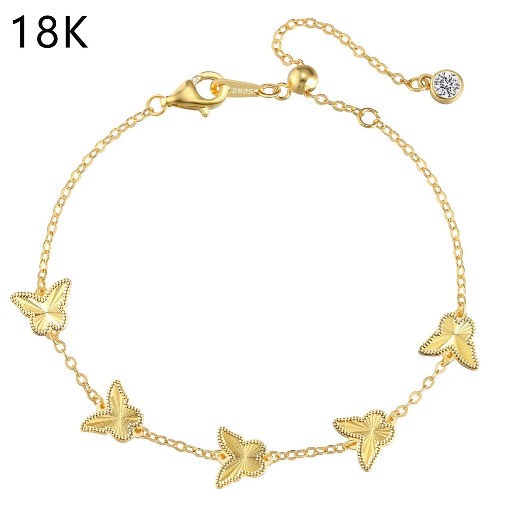 925 Sterling Silver Butterfly 5A CZ Charm Bracelet product image 8