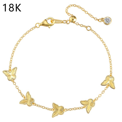 925 Sterling Silver Butterfly 5A CZ Charm Bracelet product image 8