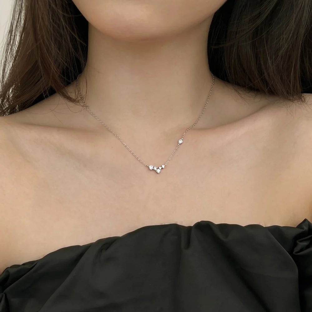 Factory Direct Sales Custom Cz Zirconia 18K Gold Plated Necklace High Quality Sterling Silver 925 Star Necklaces for Women