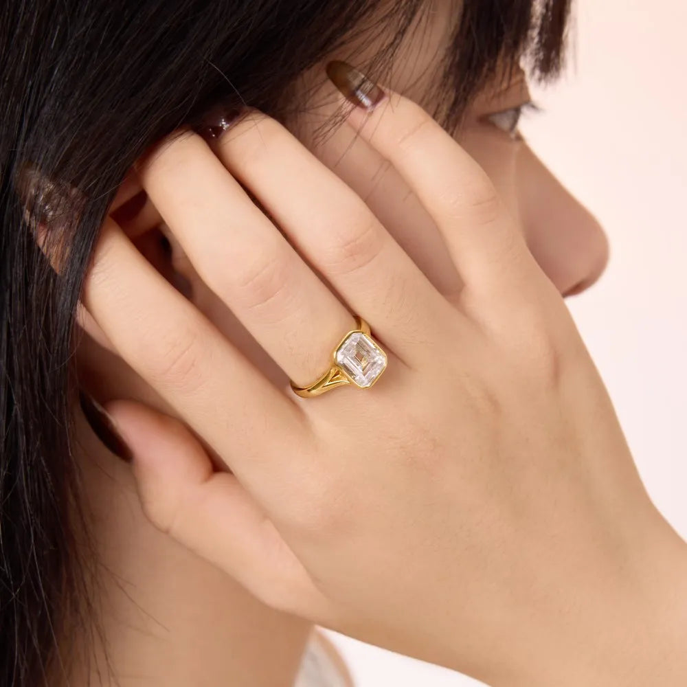 925 Sterling Silver 5A CZ Engagement Ring product image 5