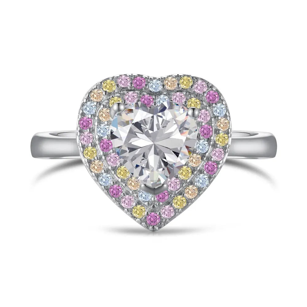 925 Sterling Silver Heart CZ Ring DY120802 product image 7