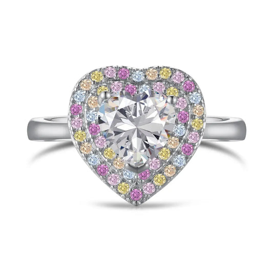 925 Sterling Silver Heart CZ Ring DY120802 product image 7