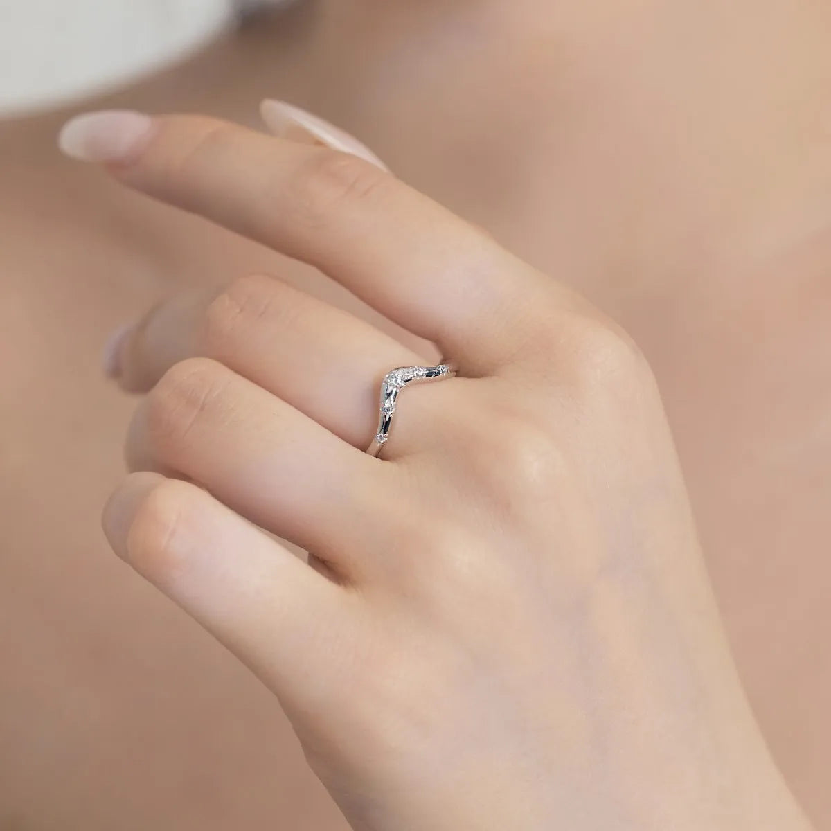 925 Sterling Silver Geometric CZ Stacking Ring product image 4