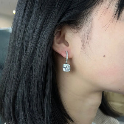 Sterling Silver Stud Earrings Drop Cubic Zirconia Zircon Shaped for Women Gemstone Trendy Earings 2025 Jewelry