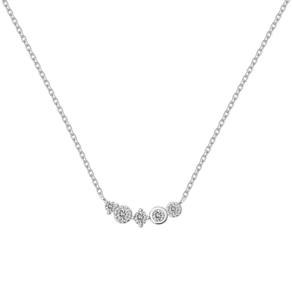 Hot Selling 18K Gold Plated S925 Sterling Silver Necklace Cz Cubic Zircon Star Round Irregularity Charm Necklaces Jewelry