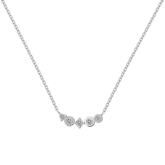 Hot Selling 18K Gold Plated S925 Sterling Silver Necklace Cz Cubic Zircon Star Round Irregularity Charm Necklaces Jewelry