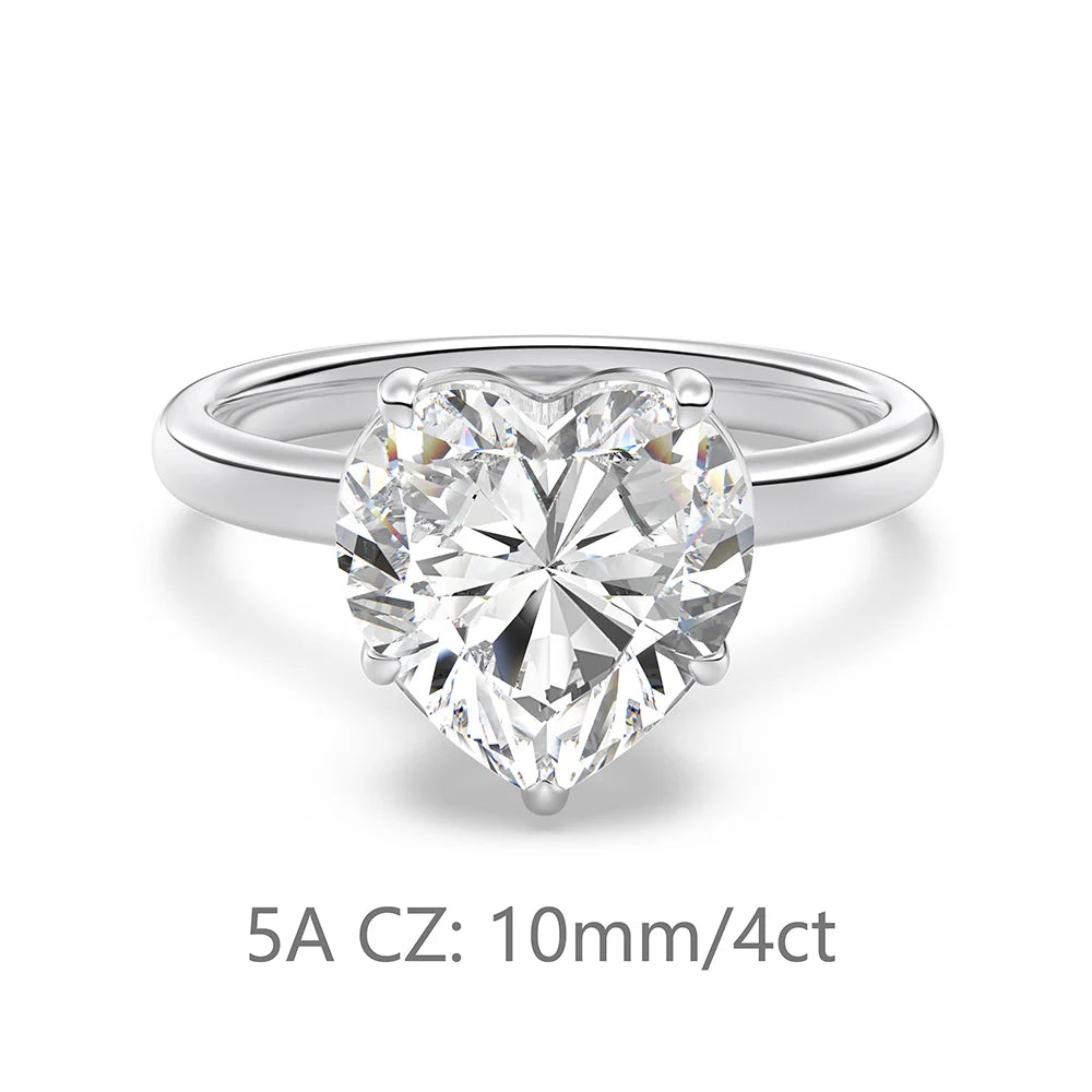 925 Sterling Silver Heart CZ Wedding Ring product image 6