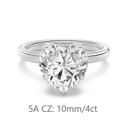 925 Sterling Silver Heart CZ Wedding Ring product image 6
