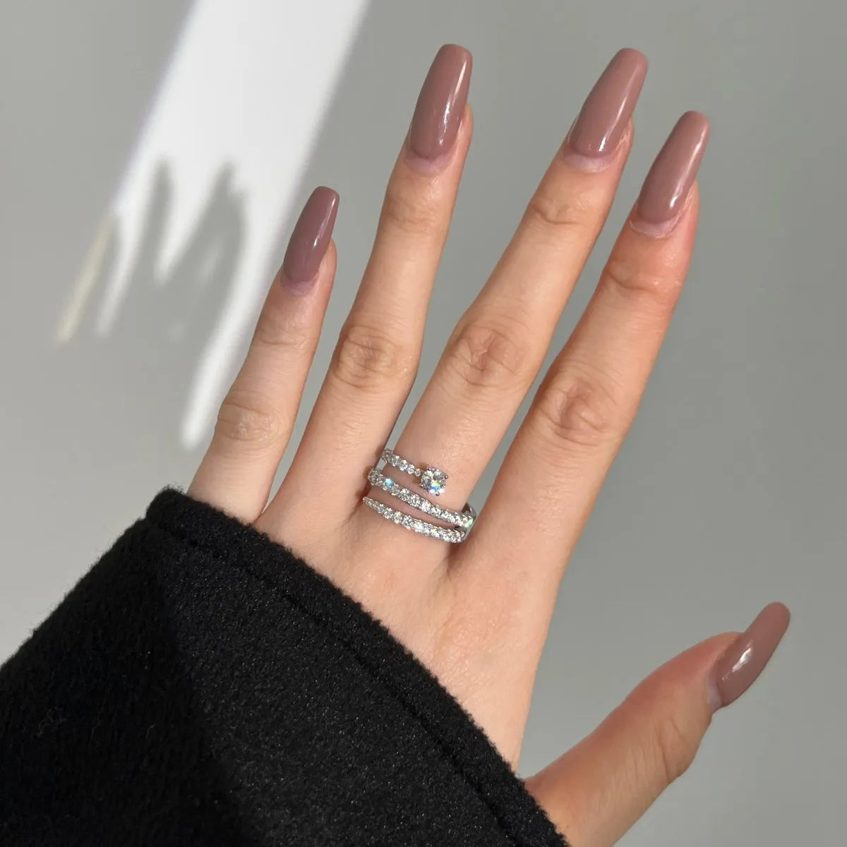 925 Silver Geometric CZ Engagement Ring DY120956 product image 6