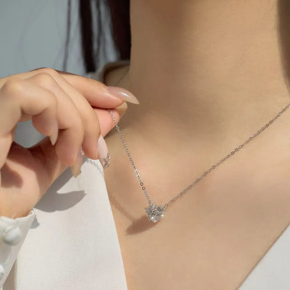 925 Silver Heart 5A CZ Pendant Necklace DY191857 product image 4
