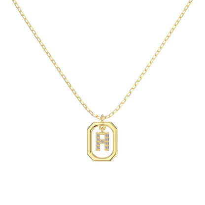 925 Sterling Silver H Initial 5A CZ Necklace product image 4