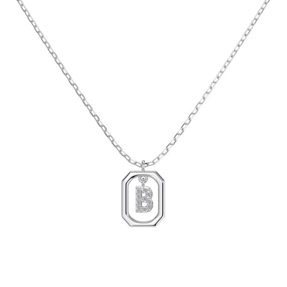 925 Silver 5A CZ Initial Necklace DY191330 product image 5