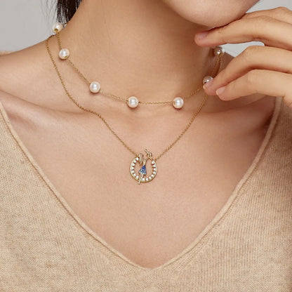 925 Sterling Silver CZ Pendant Necklace DY190825 product image 3