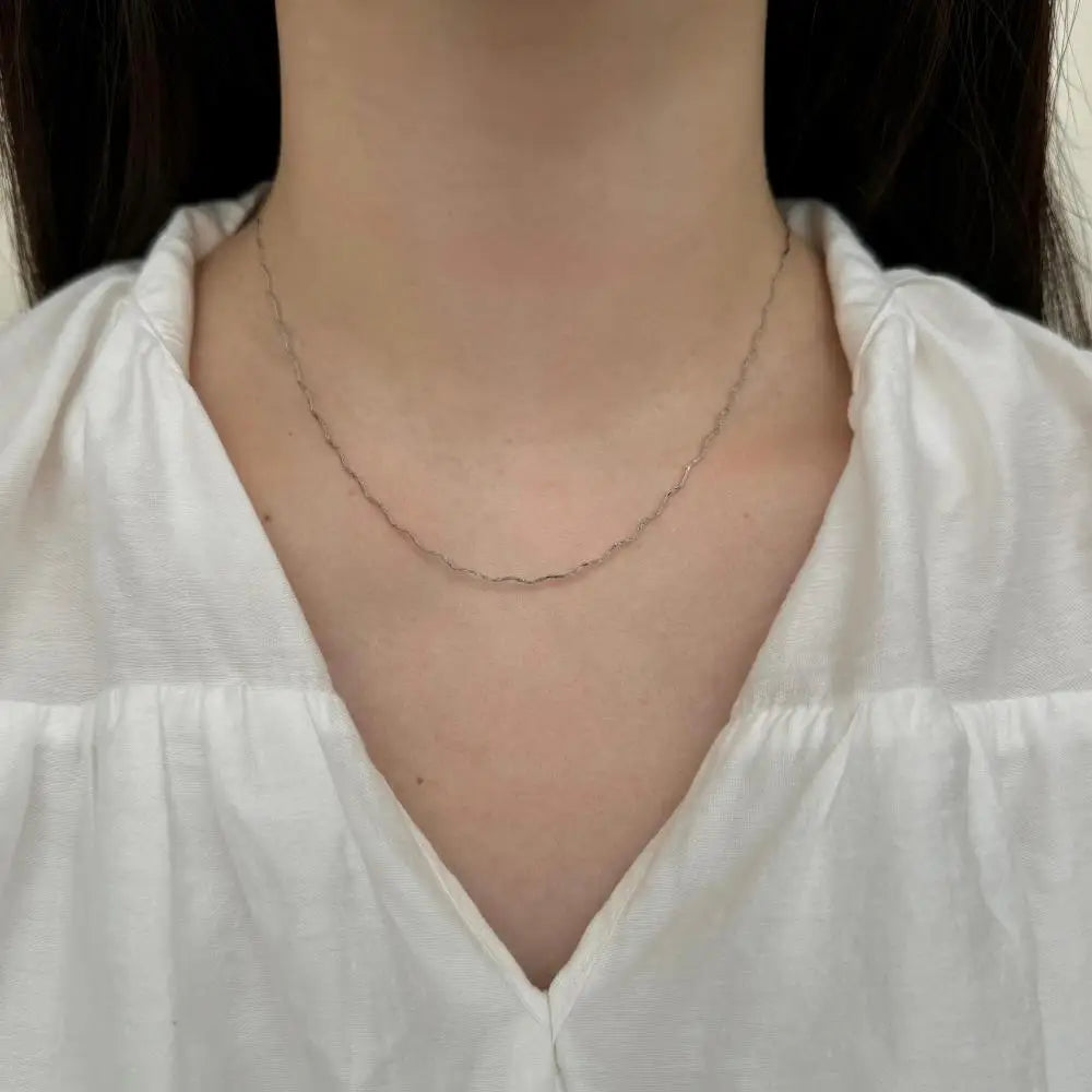 925 Silver Minimalist Chain Necklace DY191363 product image 3