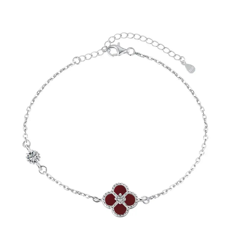 925 Sterling Silver Clover Charm Bracelet product image 9