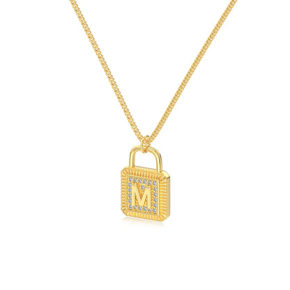 925 Sterling Silver Lock Bridal Initial Necklace product image 8